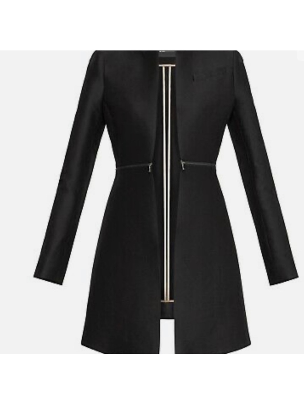 BCBGMAXAZRIA Black Zip Waist Longline Blazer Jacket M